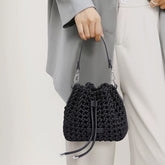 Sac seau en soie tissée Sac à main tendance Mini sac messager à bandoulière décontracté de haute qualité